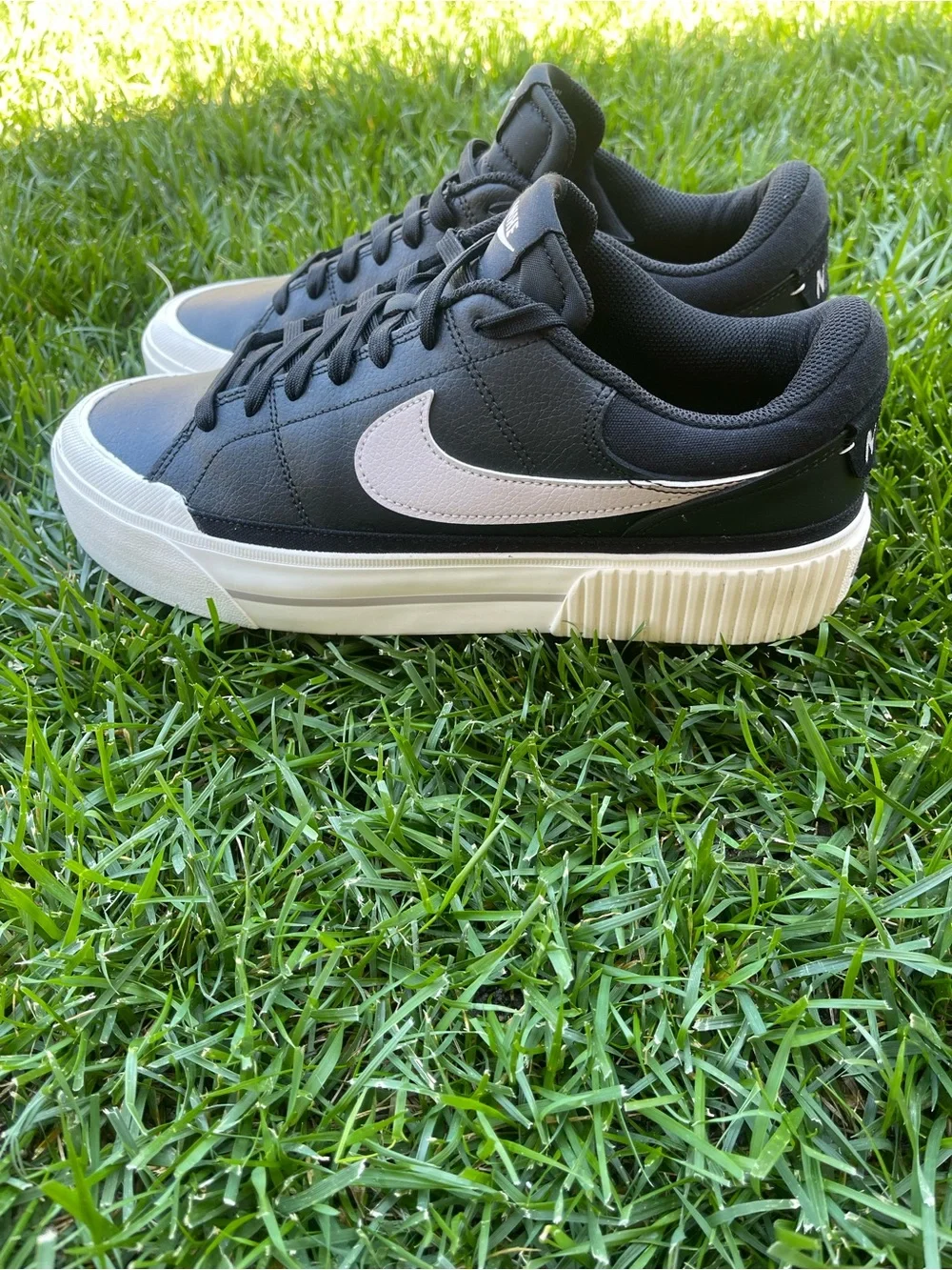Nike Court Legacy Lift Platform Sneakers Black Platinum Violet | 11.5